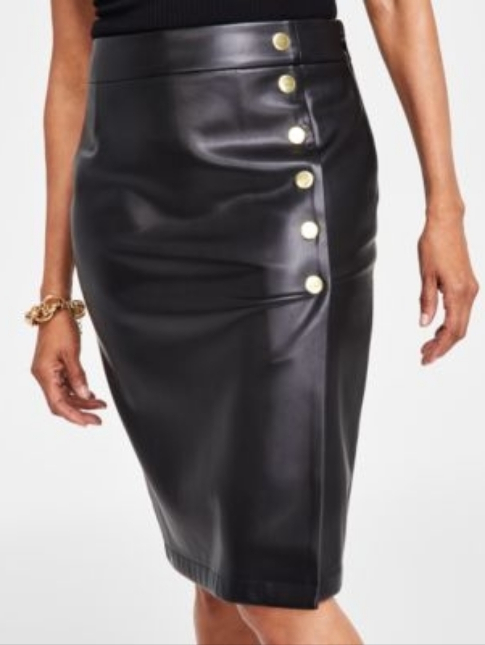I.N.C. International Concepts Faux Leather Pencil Skirt ** Size Medium